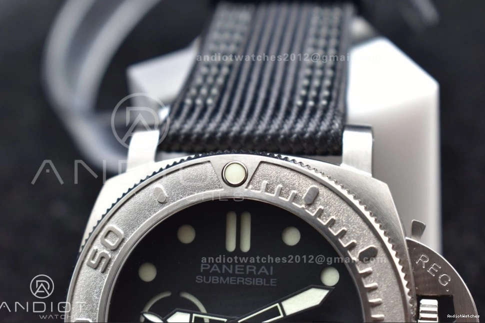 Submersible FastDry Horn PAM984 1:1 Edition Clone P.9010 Mike 996 Best Strap VSF on Nylon Black Dial Black 0124